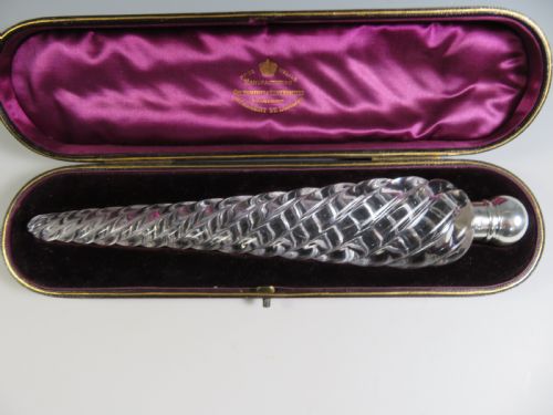 SAMPSON MORDAN SILVER SWIRL GLASS SCENT BOTTLE - ADDITIONAL PHOTO 1