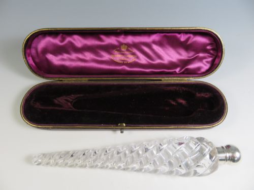 SAMPSON MORDAN SILVER SWIRL GLASS SCENT BOTTLE - ADDITIONAL PHOTO 2