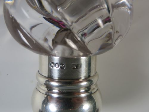 SAMPSON MORDAN SILVER SWIRL GLASS SCENT BOTTLE - ADDITIONAL PHOTO 4