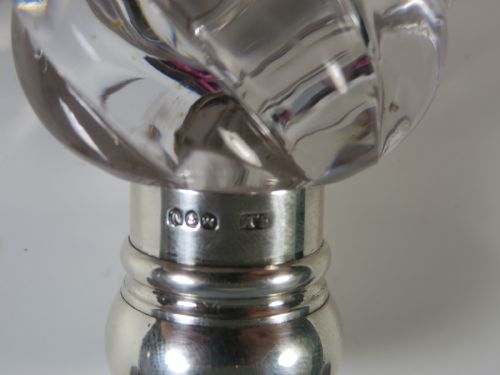 SAMPSON MORDAN SILVER SWIRL GLASS SCENT BOTTLE - ADDITIONAL PHOTO 8