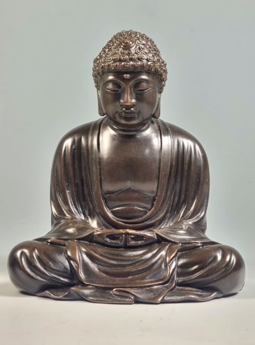 japanese meiji period bronze okimono of the great buddha of kamakura - CATEGORY: ANTIQUE METAL - DATED 1900