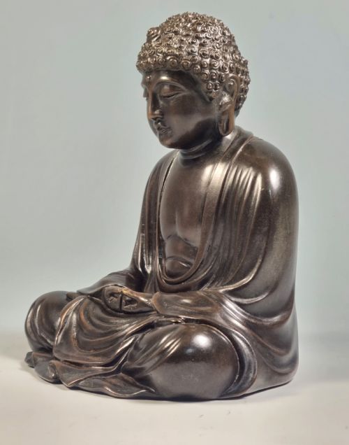 JAPANESE MEIJI PERIOD BRONZE OKIMONO OF THE GREAT BUDDHA OF KAMAKURA - ADDITIONAL PHOTO 1