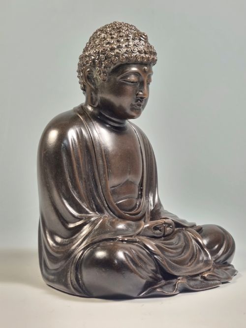JAPANESE MEIJI PERIOD BRONZE OKIMONO OF THE GREAT BUDDHA OF KAMAKURA - ADDITIONAL PHOTO 2