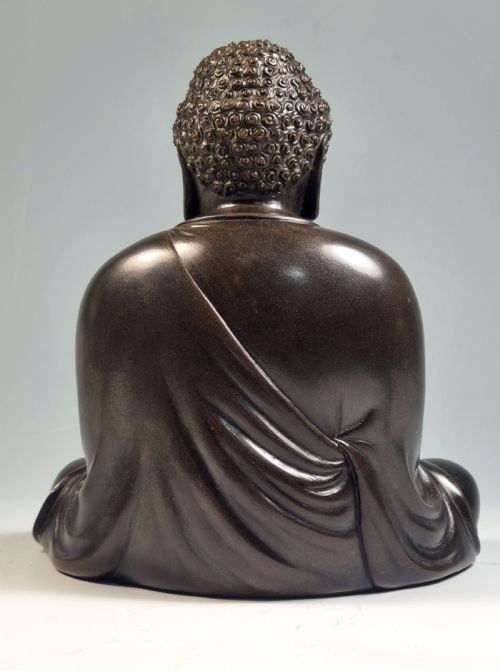 JAPANESE MEIJI PERIOD BRONZE OKIMONO OF THE GREAT BUDDHA OF KAMAKURA - ADDITIONAL PHOTO 3