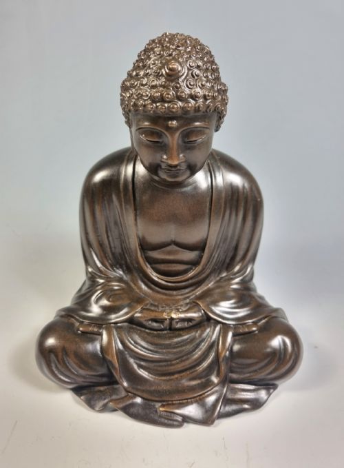 JAPANESE MEIJI PERIOD BRONZE OKIMONO OF THE GREAT BUDDHA OF KAMAKURA - ADDITIONAL PHOTO 5