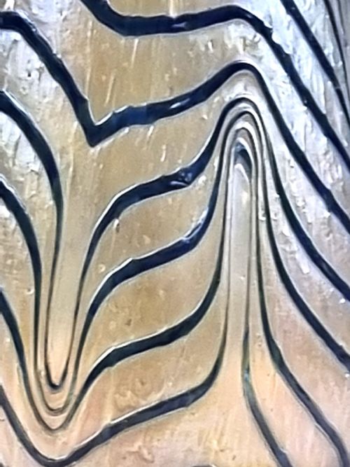 FRITZ HECKERT BOHEMIAN CHANGEANT GLASS KING TUT VASE - ADDITIONAL PHOTO 4
