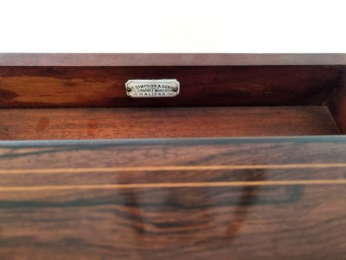 VICTORIAN INLAID ROSEWOOD ENVELOPE CARD TABLE - ADDITIONAL PHOTO 4