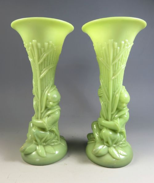 pair of baccarat glass orientalism vases - CATEGORY: ANTIQUE GLASS - DATED 1860