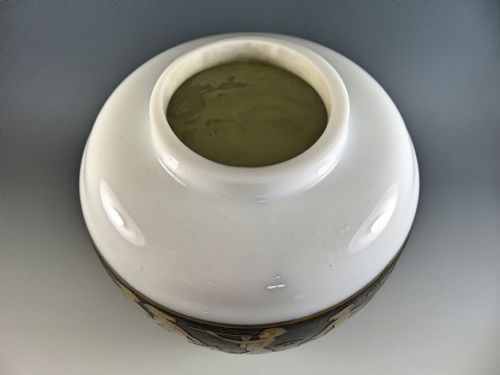 HAIDA WHITE GLASS VASE WITH CAMEO FRIEZE - ADDITIONAL PHOTO 3