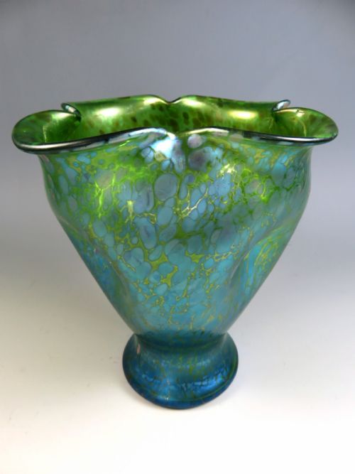 loetz glass crete papillon vase - CATEGORY: ANTIQUE GLASS - DATED 1900