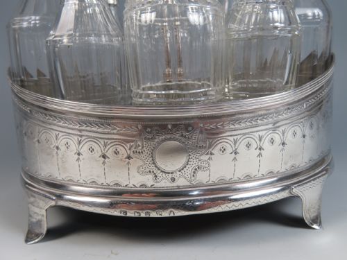 GEORGIAN HALLMARKED SILVER 8 BOTTLE CRUET SET - ADDITIONAL PHOTO 3
