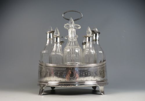GEORGIAN HALLMARKED SILVER 8 BOTTLE CRUET SET - ADDITIONAL PHOTO 5