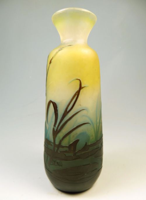 GALLE AQUATIC CAMEO GLASS VASE - ADDITIONAL PHOTO 1