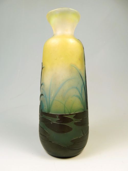 GALLE AQUATIC CAMEO GLASS VASE - ADDITIONAL PHOTO 2