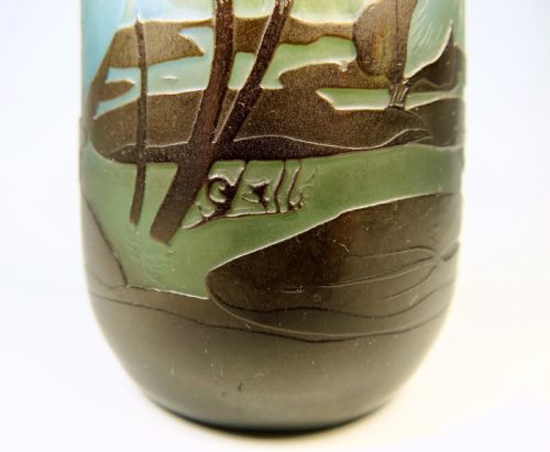 GALLE AQUATIC CAMEO GLASS VASE - ADDITIONAL PHOTO 7