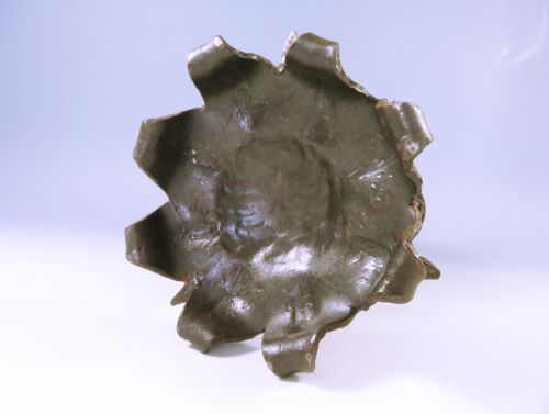 BOHEMIAN ART NOUVEAU GREEN GLASS VASE IN IRON MOUNT - ADDITIONAL PHOTO 8