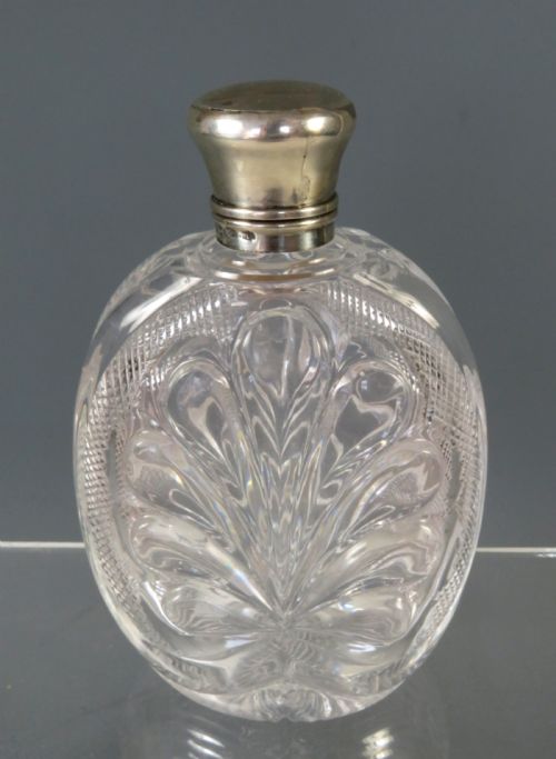 STEVENS AND WILLIAMS CUT GLASS SILVER MOUNTED SCENT BOTTLE SAUNDERS AND SHEPHERD - ADDITIONAL PHOTO 1