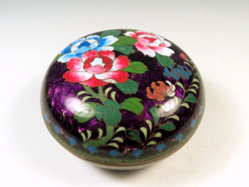 antique japanese ginbari cloisonne enamel kogo - CATEGORY: ANTIQUE BOXES - DATED 1920