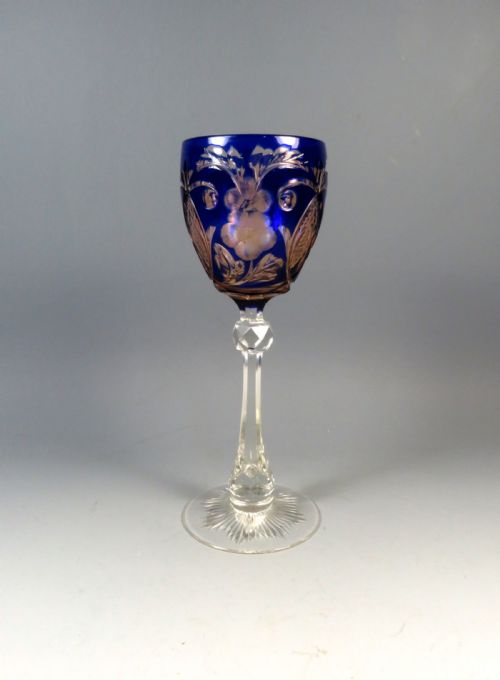 stevens and williams two colour wine glass - CATEGORY: ANTIQUE GLASS - DATED 1890