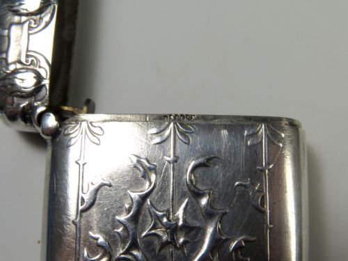 FRENCH ART NOUVEAU SILVER SEA HOLLY VESTA CASE - ADDITIONAL PHOTO 5
