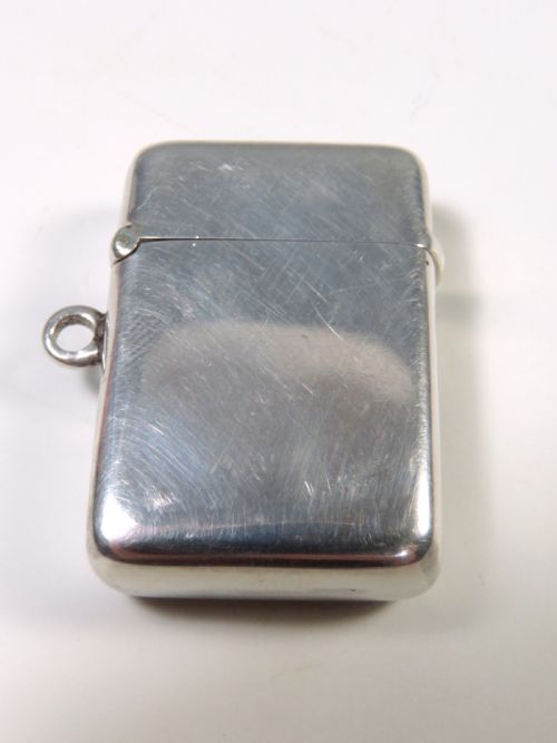 ANTIQUE NOVELTY HALLMARKED SILVER ENAMEL STAMP CASE VESTA - ADDITIONAL PHOTO 2