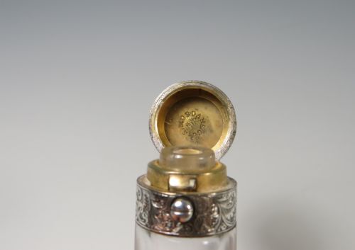 ANTIQUE SAMPSON MORDAN SILVER GLASS DOUBLE ENDED SCENT BOTTLE 1879 - ADDITIONAL PHOTO 4