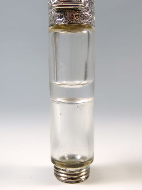 ANTIQUE SAMPSON MORDAN SILVER GLASS DOUBLE ENDED SCENT BOTTLE 1879 - ADDITIONAL PHOTO 7