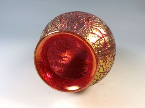 ANTIQUE LOETZ GLASS PINK MIMOSA ART NOUVEAU VASE - ADDITIONAL PHOTO 5