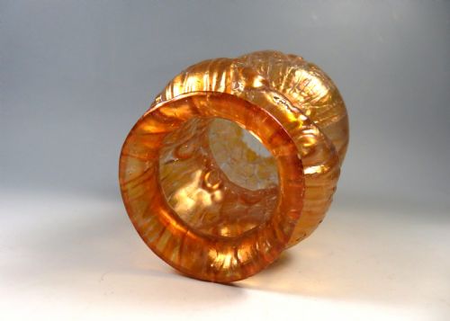 ANTIQUE ART NOUVEAU LOETZ GLASS ORANGE ASTGLAS VASE - ADDITIONAL PHOTO 4