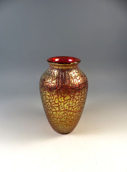 antique loetz glass pink mimosa vase - CATEGORY: ANTIQUE GLASS - DATED 1900