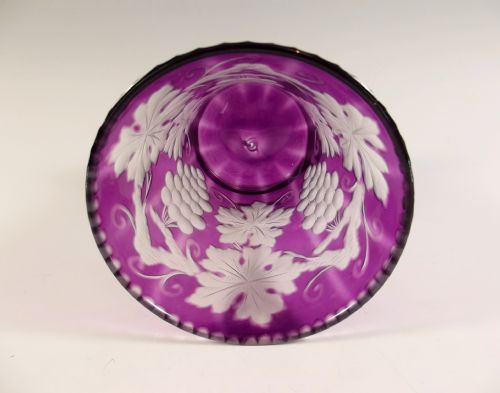 STEVENS AND WILLIAMS AMETHYST INTAGLIO CUT GLASS VASE - ADDITIONAL PHOTO 4