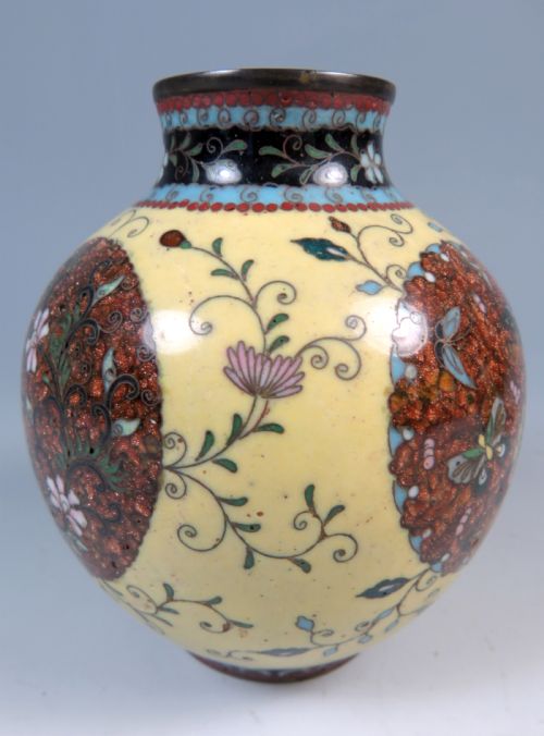 PAIR OF JAPANESE MEIJI PERIOD CLOISONNE ENAMEL VASES - ADDITIONAL PHOTO 6