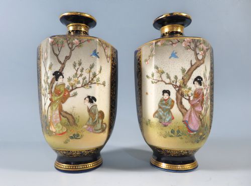 PAIR OF JAPANESE SATSUMA VASES KINKOZAN MEIJI PERIOD - ADDITIONAL PHOTO 2