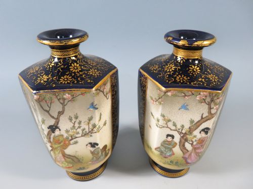 PAIR OF JAPANESE SATSUMA VASES KINKOZAN MEIJI PERIOD - ADDITIONAL PHOTO 4