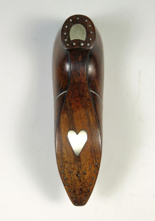 ANTIQUE GEORGIAN CARVED TREEN SHOE SNUFF BOX - ADDITIONAL PHOTO 2