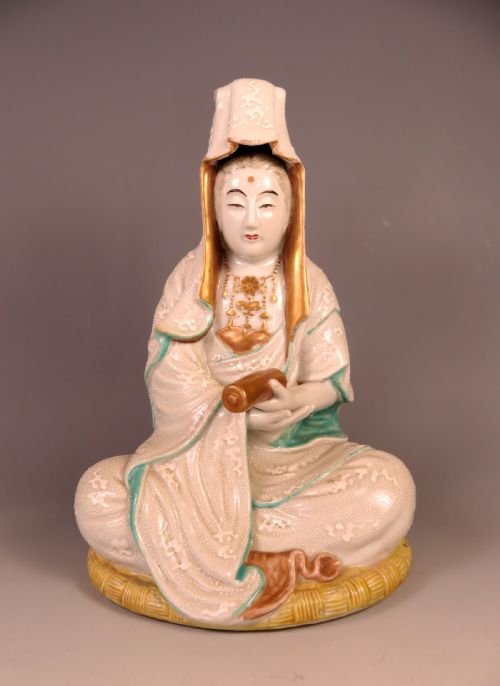 ANTIQUE JAPANESE KUTANI OKIMONO OF KANNON - ADDITIONAL PHOTO 1