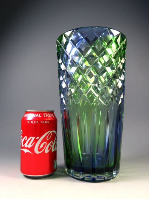 ANTIQUE STEVENS AND WILLIAMS TWO COLOUR CUT GLASS VASE - ADDITIONAL PHOTO 6