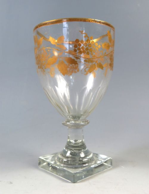 ANTIQUE ENGLISH GILT GLASS GOBLET - ADDITIONAL PHOTO 1