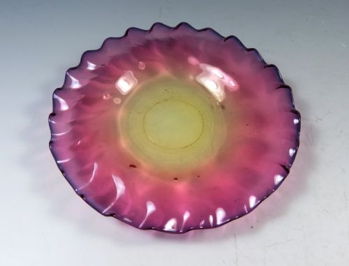 antique alexandrite glass dish by thomas webb and sons - CATEGORY: ANTIQUE GLASS - DATED 1880