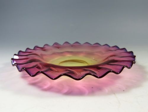 ANTIQUE ALEXANDRITE GLASS DISH BY THOMAS WEBB AND SONS - ADDITIONAL PHOTO 1
