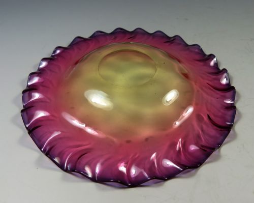 ANTIQUE ALEXANDRITE GLASS DISH BY THOMAS WEBB AND SONS - ADDITIONAL PHOTO 2