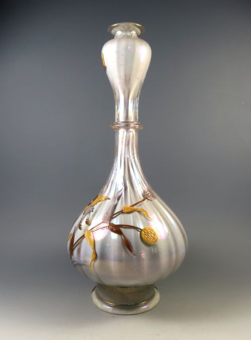 ANTIQUE JOSEF REIDEL BOHEMIAN GLASS VASE - ADDITIONAL PHOTO 3
