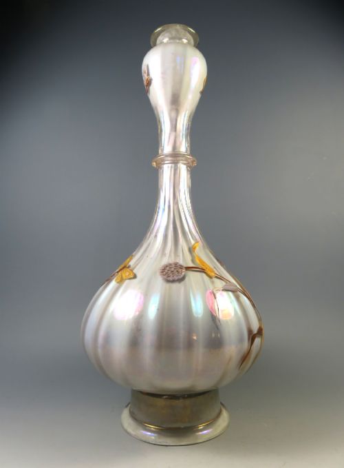 ANTIQUE JOSEF REIDEL BOHEMIAN GLASS VASE - ADDITIONAL PHOTO 5