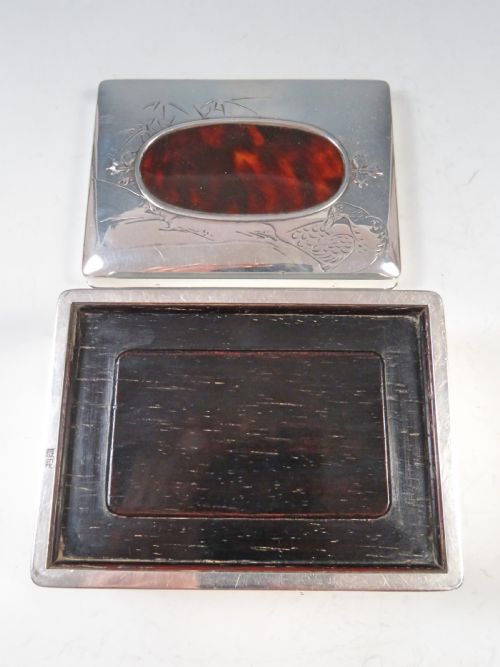 ANTIQUE JAPANESE SILVER TORTOISESHELL BOX MEIJI PERIOD - ADDITIONAL PHOTO 6