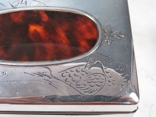 ANTIQUE JAPANESE SILVER TORTOISESHELL BOX MEIJI PERIOD - ADDITIONAL PHOTO 7
