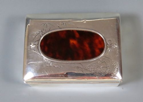 ANTIQUE JAPANESE SILVER TORTOISESHELL BOX MEIJI PERIOD - ADDITIONAL PHOTO 8