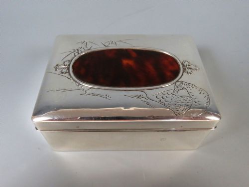 ANTIQUE JAPANESE SILVER TORTOISESHELL BOX MEIJI PERIOD - ADDITIONAL PHOTO 10