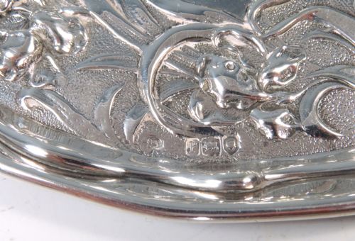 ART NOUVEAU HALLMARKED SILVER HEART SHAPED PIN TRAY - ADDITIONAL PHOTO 2