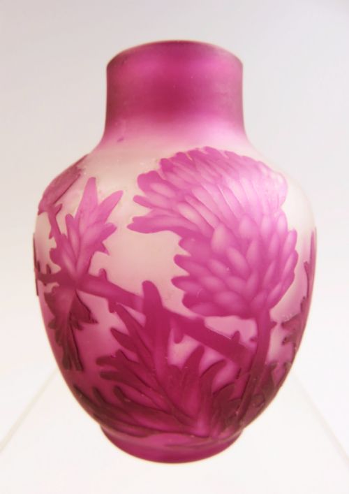 french nancy cameo glass vase charles vessiere - CATEGORY: ANTIQUE GLASS - DATED 1900