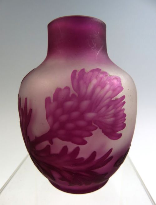 FRENCH NANCY CAMEO GLASS VASE CHARLES VESSIERE - ADDITIONAL PHOTO 3